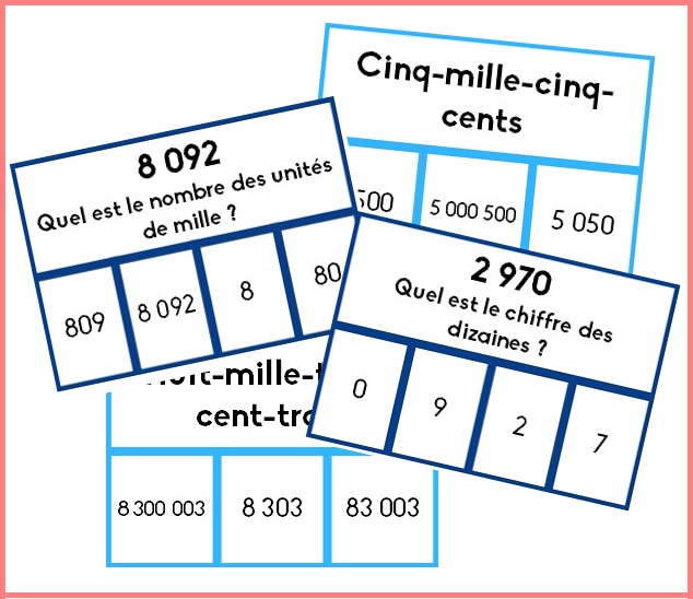 Cartes à pinces 0 à 9 999